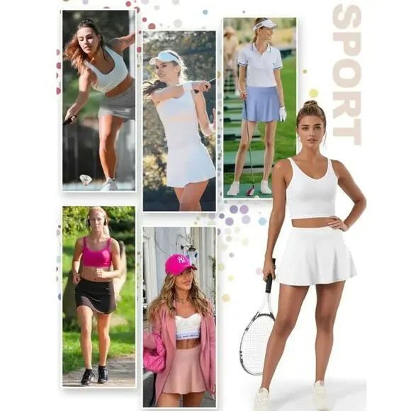 Groyolan Skort Womens Size Large White Tennis High Waisted Athletic Pocket S2 - Picture 6 of 7